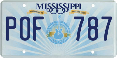 MS license plate POF787
