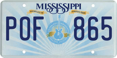 MS license plate POF865