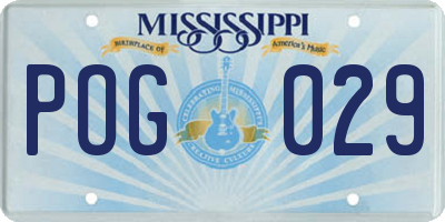 MS license plate POG029