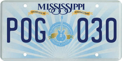 MS license plate POG030