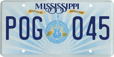 MS license plate POG045
