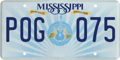 MS license plate POG075