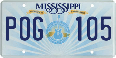 MS license plate POG105