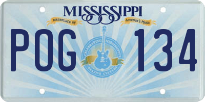 MS license plate POG134