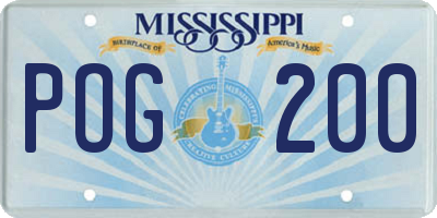 MS license plate POG200