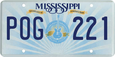 MS license plate POG221