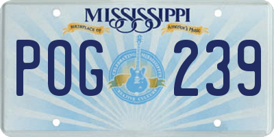 MS license plate POG239