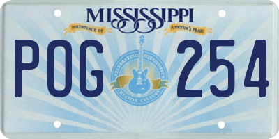 MS license plate POG254