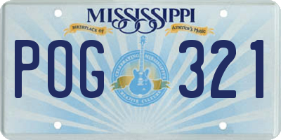 MS license plate POG321
