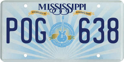 MS license plate POG638