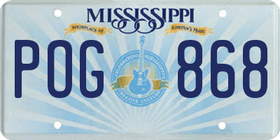 MS license plate POG868
