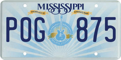 MS license plate POG875