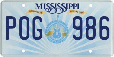 MS license plate POG986