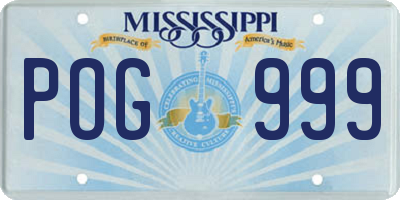 MS license plate POG999