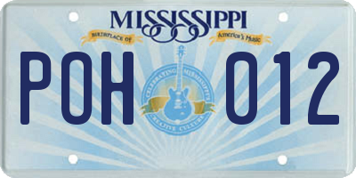 MS license plate POH012