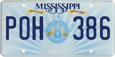 MS license plate POH386