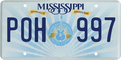 MS license plate POH997
