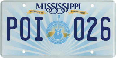 MS license plate POI026