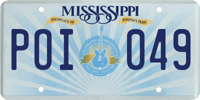 MS license plate POI049