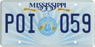 MS license plate POI059