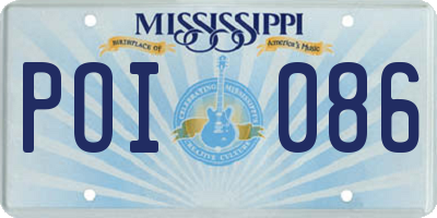 MS license plate POI086