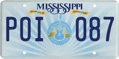 MS license plate POI087