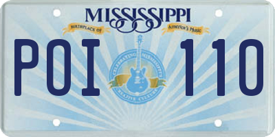 MS license plate POI110
