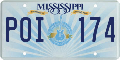 MS license plate POI174