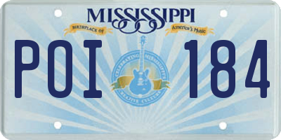 MS license plate POI184