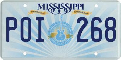 MS license plate POI268