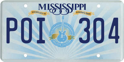 MS license plate POI304