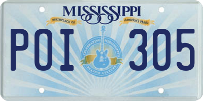 MS license plate POI305