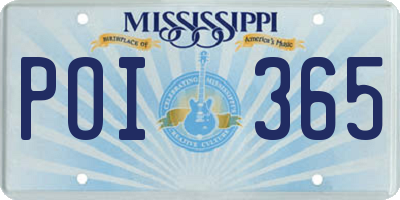 MS license plate POI365