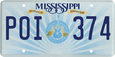 MS license plate POI374