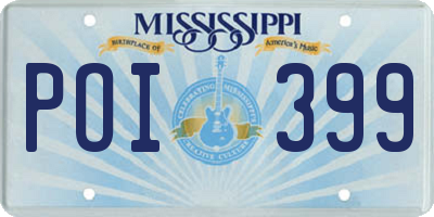 MS license plate POI399