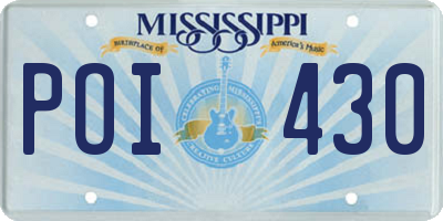 MS license plate POI430