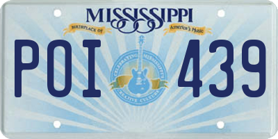 MS license plate POI439