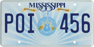 MS license plate POI456