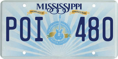 MS license plate POI480