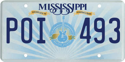 MS license plate POI493