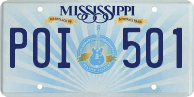 MS license plate POI501