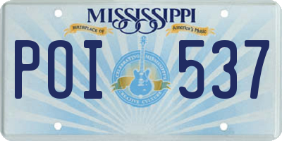 MS license plate POI537