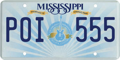MS license plate POI555