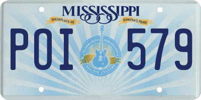 MS license plate POI579
