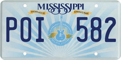 MS license plate POI582