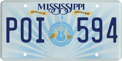 MS license plate POI594