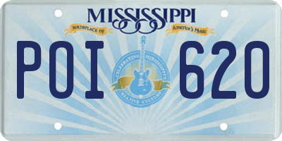 MS license plate POI620