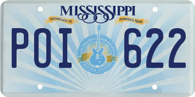 MS license plate POI622