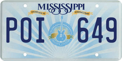 MS license plate POI649