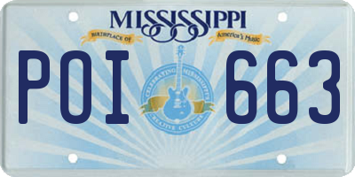 MS license plate POI663